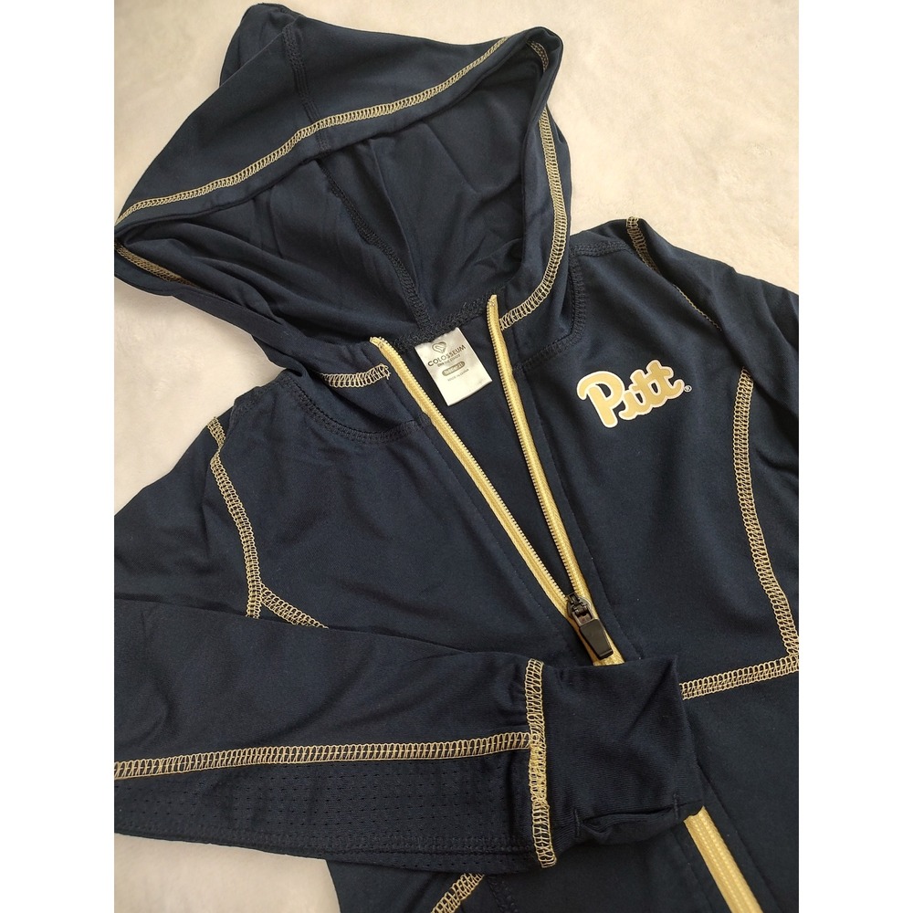 Colosseum Toddler 2T Navy Pitt Panthers Zip Up Hoodie Thumbholes